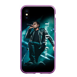 Чехол iPhone XS Max матовый Three Days Grace, цвет: 3D-фиолетовый