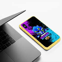 Чехол iPhone XS Max матовый Brawl Stars Leon, цвет: 3D-желтый — фото 2