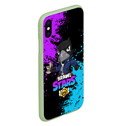 Чехол iPhone XS Max матовый Brawl Stars Crow, цвет: 3D-салатовый — фото 2