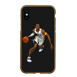 Чехол iPhone XS Max матовый Kobe Bryant, цвет: 3D-коричневый