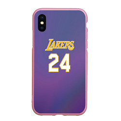 Чехол iPhone XS Max матовый Los Angeles Lakers Kobe Brya, цвет: 3D-розовый