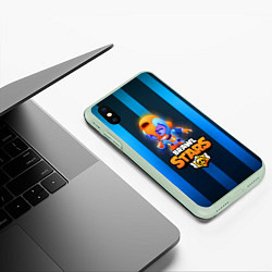 Чехол iPhone XS Max матовый Brawl Stars GT Max, цвет: 3D-салатовый — фото 2