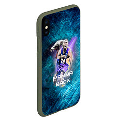 Чехол iPhone XS Max матовый Kobe Bryant, цвет: 3D-темно-зеленый — фото 2