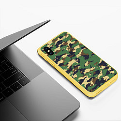 Чехол iPhone XS Max матовый Камуфляж: лесной, цвет: 3D-желтый — фото 2
