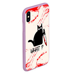 Чехол iPhone XS Max матовый What cat, цвет: 3D-сиреневый — фото 2