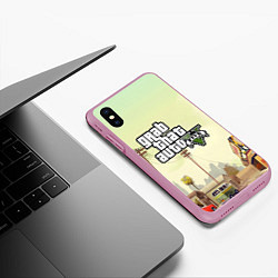 Чехол iPhone XS Max матовый GTA 5, цвет: 3D-розовый — фото 2