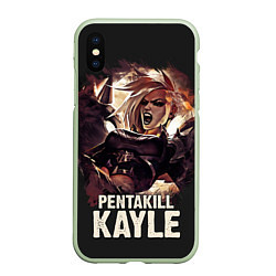 Чехол iPhone XS Max матовый Kayle, цвет: 3D-салатовый