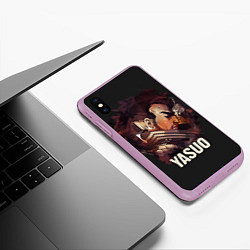 Чехол iPhone XS Max матовый Yasuo, цвет: 3D-сиреневый — фото 2