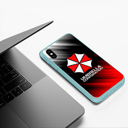 Чехол iPhone XS Max матовый UMBRELLA CORP, цвет: 3D-мятный — фото 2