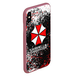 Чехол iPhone XS Max матовый UMBRELLA CORP, цвет: 3D-малиновый — фото 2