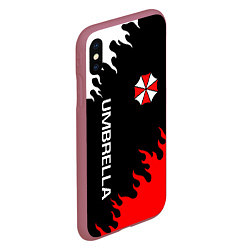 Чехол iPhone XS Max матовый UMBRELLA CORP, цвет: 3D-малиновый — фото 2