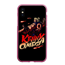 Чехол iPhone XS Max матовый Kenny Omega Street Fighter, цвет: 3D-малиновый