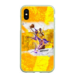 Чехол iPhone XS Max матовый Kobe Bryant, цвет: 3D-салатовый