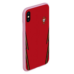 Чехол iPhone XS Max матовый Portugal home EURO 2020, цвет: 3D-розовый — фото 2