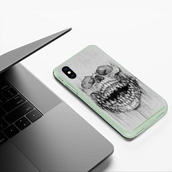 Чехол iPhone XS Max матовый Dentist skull, цвет: 3D-салатовый — фото 2