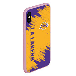 Чехол iPhone XS Max матовый LA LAKERS, цвет: 3D-розовый — фото 2