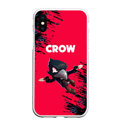 Чехол iPhone XS Max матовый BRAWL STARS CROW, цвет: 3D-белый