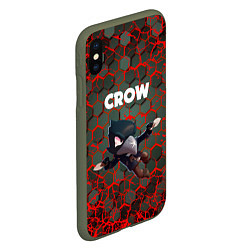 Чехол iPhone XS Max матовый BRAWL STARS CROW, цвет: 3D-темно-зеленый — фото 2