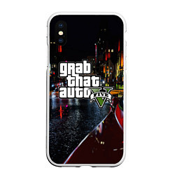 Чехол iPhone XS Max матовый Grand Theft Auto V, цвет: 3D-белый