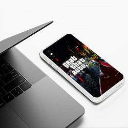 Чехол iPhone XS Max матовый Grand Theft Auto V, цвет: 3D-белый — фото 2