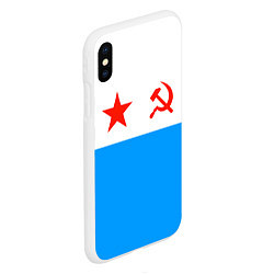 Чехол iPhone XS Max матовый ВМФ СССР, цвет: 3D-белый — фото 2
