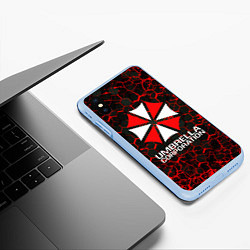 Чехол iPhone XS Max матовый UMBRELLA CORPORATION, цвет: 3D-голубой — фото 2