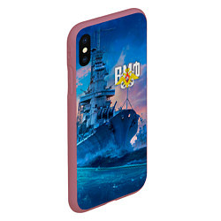 Чехол iPhone XS Max матовый ВМФ, цвет: 3D-малиновый — фото 2