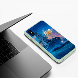 Чехол iPhone XS Max матовый ВМФ, цвет: 3D-салатовый — фото 2