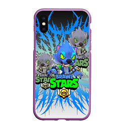 Чехол iPhone XS Max матовый Brawl stars, цвет: 3D-фиолетовый