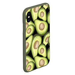 Чехол iPhone XS Max матовый Avocado background, цвет: 3D-темно-зеленый — фото 2