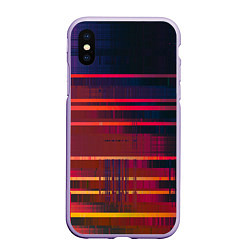 Чехол iPhone XS Max матовый Glitch of gradient, цвет: 3D-светло-сиреневый