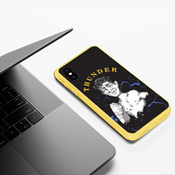 Чехол iPhone XS Max матовый Thunder, цвет: 3D-желтый — фото 2