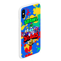 Чехол iPhone XS Max матовый BRAWL STARS 2020, цвет: 3D-белый — фото 2