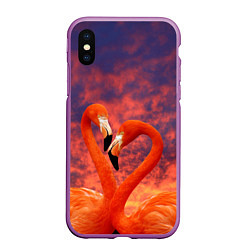 Чехол iPhone XS Max матовый Flamingo Love