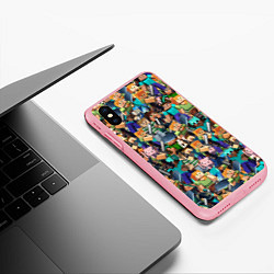 Чехол iPhone XS Max матовый MINECRAFT ПЕРСОНАЖИ, цвет: 3D-баблгам — фото 2