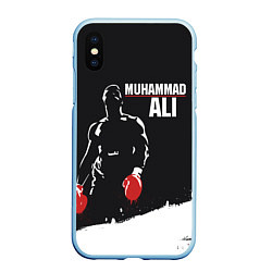 Чехол iPhone XS Max матовый Muhammad Ali, цвет: 3D-голубой