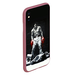 Чехол iPhone XS Max матовый Muhammad Ali, цвет: 3D-малиновый — фото 2