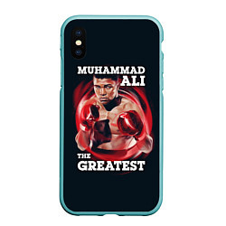 Чехол iPhone XS Max матовый Muhammad Ali, цвет: 3D-мятный