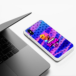 Чехол iPhone XS Max матовый BRAWL STARS:SANDY, цвет: 3D-белый — фото 2