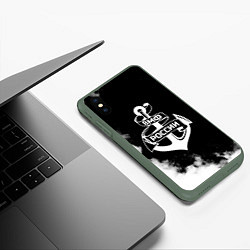 Чехол iPhone XS Max матовый ВМФ России, цвет: 3D-темно-зеленый — фото 2