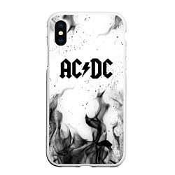 Чехол iPhone XS Max матовый ACDC, цвет: 3D-белый