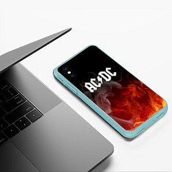 Чехол iPhone XS Max матовый AC DC, цвет: 3D-мятный — фото 2