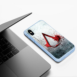 Чехол iPhone XS Max матовый Assassins Creed, цвет: 3D-голубой — фото 2