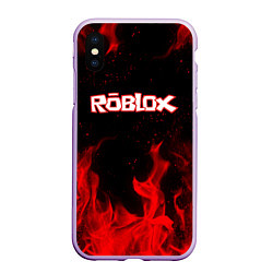 Чехол iPhone XS Max матовый ROBLOX, цвет: 3D-сиреневый