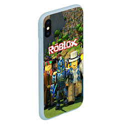 Чехол iPhone XS Max матовый ROBLOX, цвет: 3D-голубой — фото 2