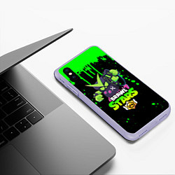 Чехол iPhone XS Max матовый BRAWL STARS VIRUS 8-BIT, цвет: 3D-светло-сиреневый — фото 2