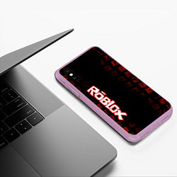 Чехол iPhone XS Max матовый Roblox, цвет: 3D-сиреневый — фото 2