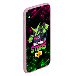 Чехол iPhone XS Max матовый BRAWL STARS VIRUS 8-BIT, цвет: 3D-розовый — фото 2