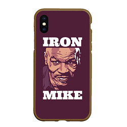 Чехол iPhone XS Max матовый Mike Tyson, цвет: 3D-коричневый