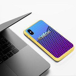 Чехол iPhone XS Max матовый Roblox Gradient Pattern, цвет: 3D-желтый — фото 2